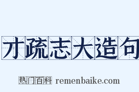 才疏志大造句是什么意思的图片